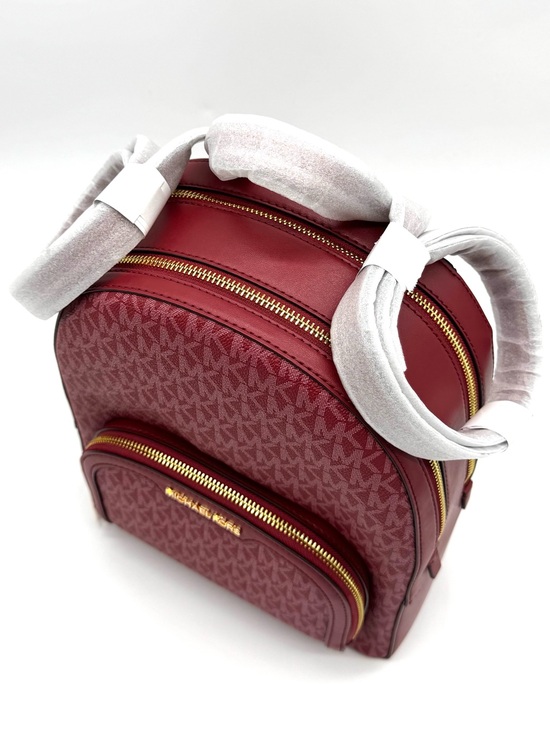 Michael Kors Jaycee Medium Signature Logo Backpack Cherry